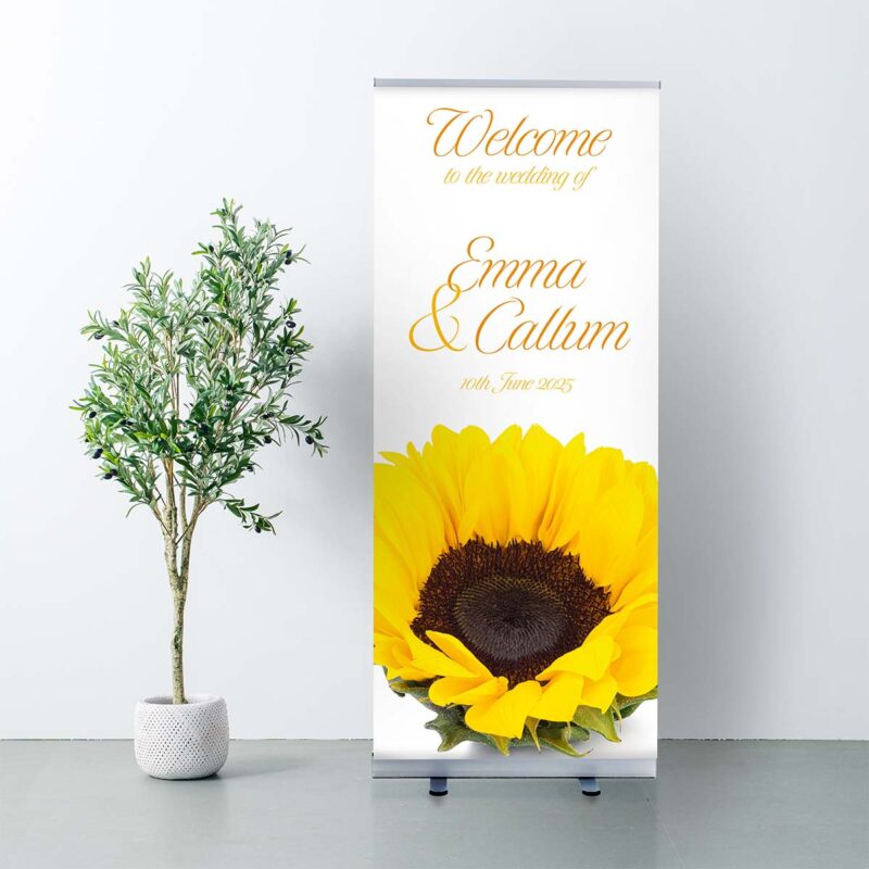 Sunflower Wedding Roller Banner – Bright & Cheerful